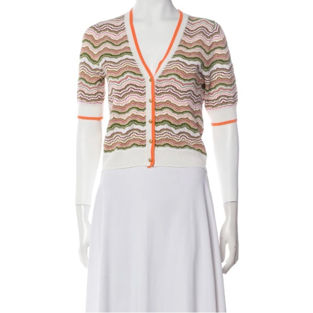 Veronica Beard Striped V-Neck Sweater